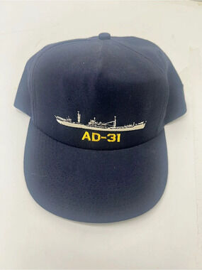 VINTAGE RICHARDS AD-31 USS TIDEWATER Military Surplus Cap Blue